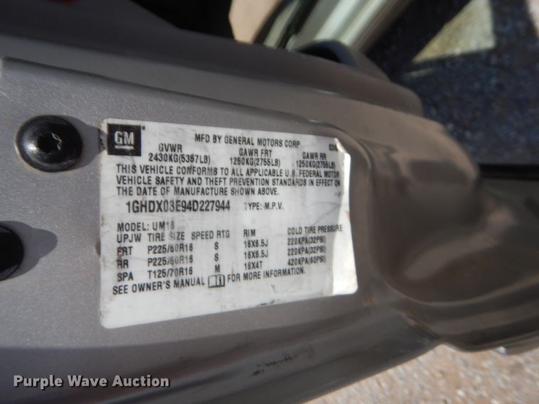 image for item IP9838 2004 Oldsmobile Silhouette  van