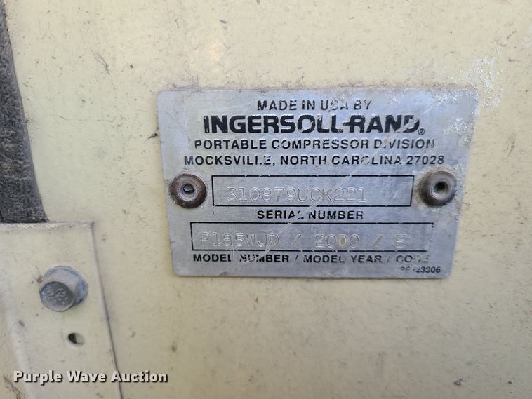 image for item IQ9193 Ingersoll Rand 185  air compressor