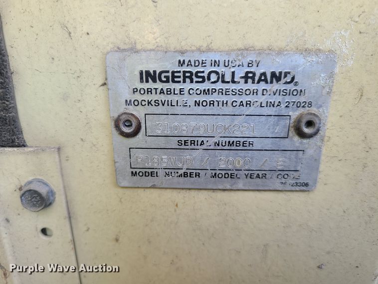 image for item IQ9193 Ingersoll Rand 185  air compressor