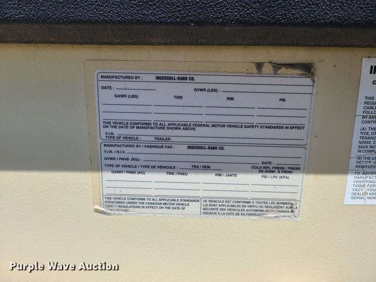 image for item IQ9193 Ingersoll Rand 185  air compressor