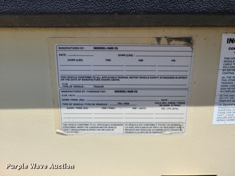 image for item IQ9193 Ingersoll Rand 185  air compressor