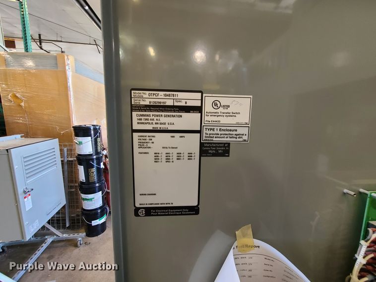 image for item IQ9194 Cummins Power Command transfer switch