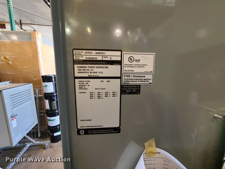 image for item IQ9194 Cummins Power Command transfer switch