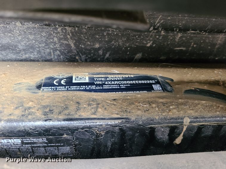 image for item IQ9226 2014 Polaris Ranger EV  utility vehicle