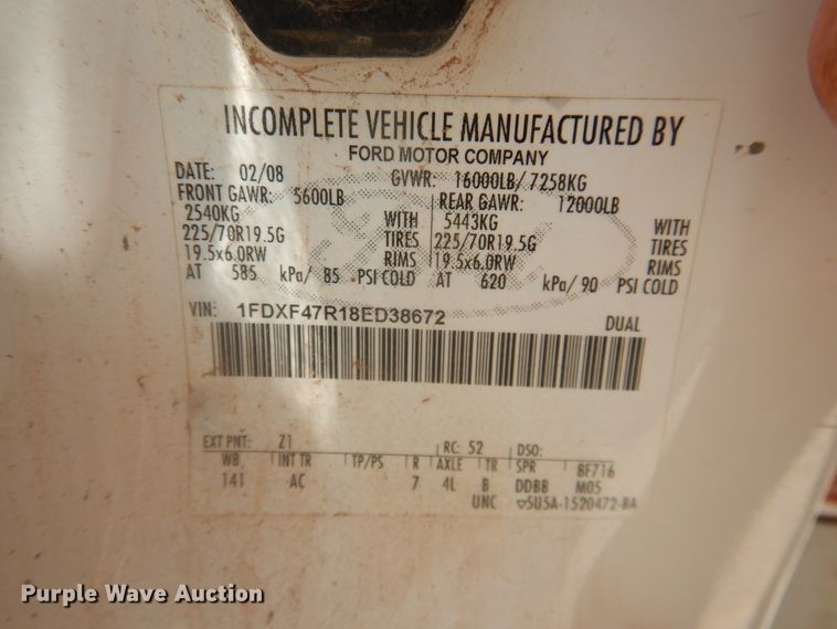 image for item DL0348 2008 Ford F450 Super Duty  bucket truck