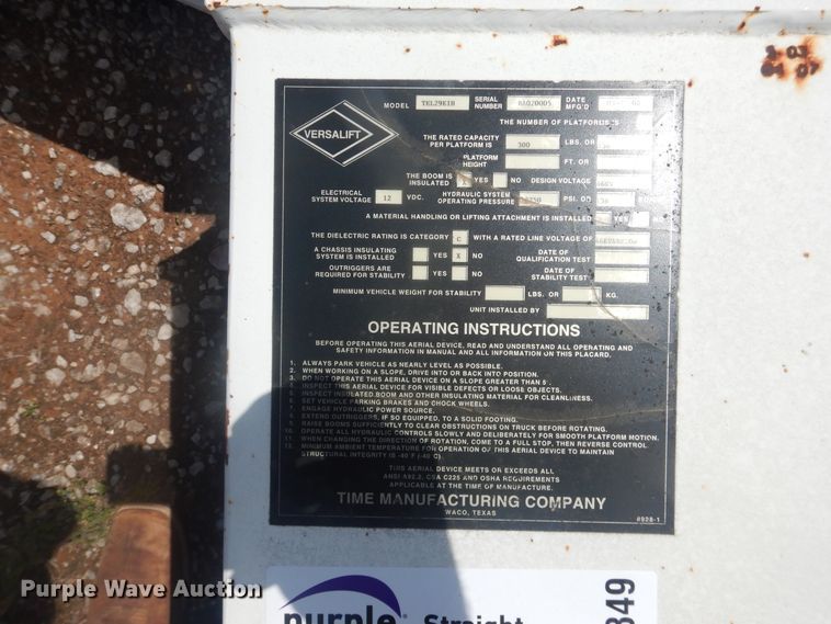 image for item DL0349 2002 Versalift Tel29IH  boom