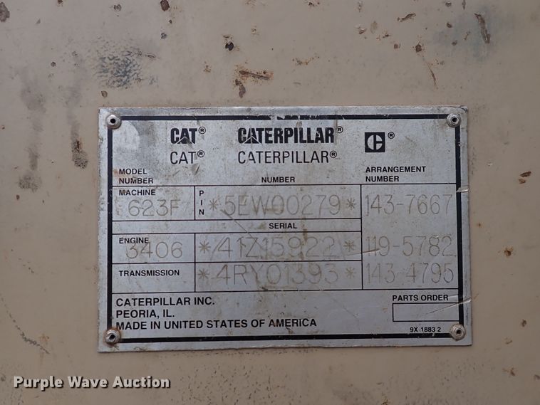 image for item DL7554 2000 Caterpillar 623F  elevating scraper