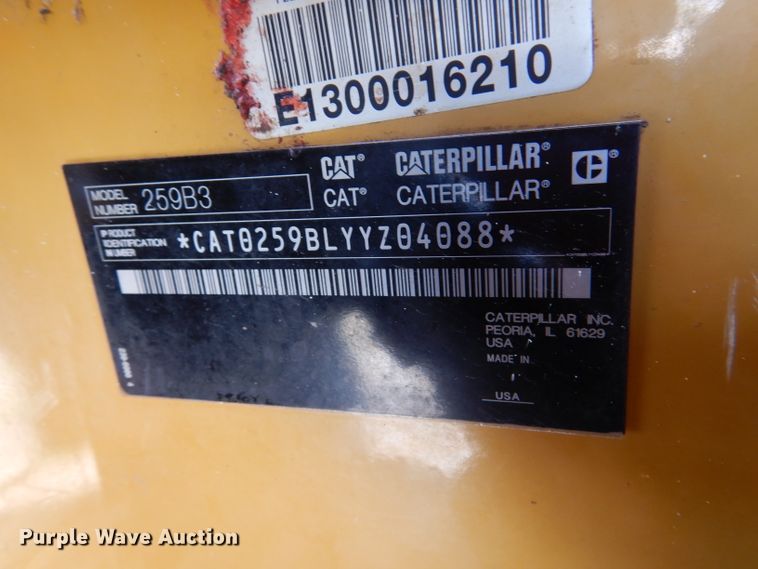 image for item DL8869 2013 Caterpillar 259B3  tracked skid steer loader