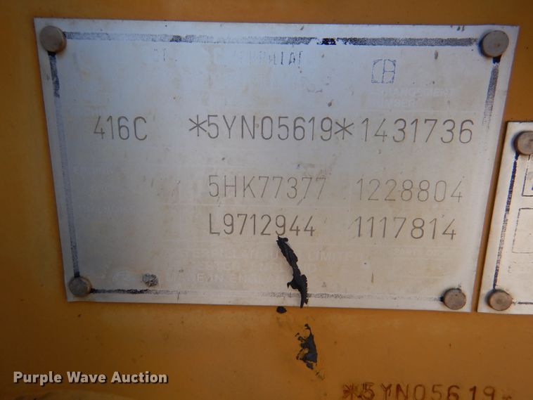 image for item DL8908 1998 Caterpillar 416C  backhoe