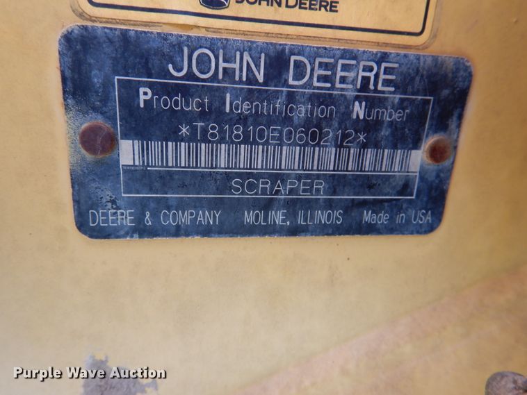image for item DL8912 2006 John Deere 1810E  scraper
