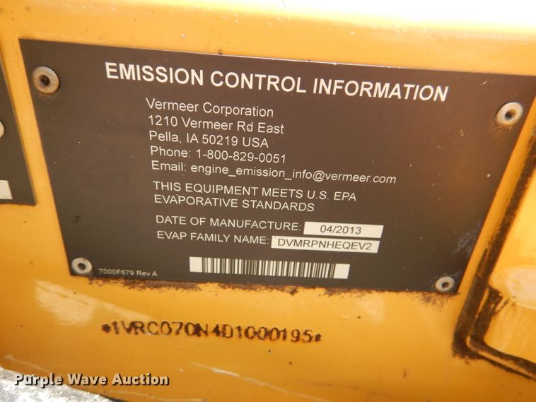 image for item DL8934 2013 Vermeer SC30TX  stump grinder