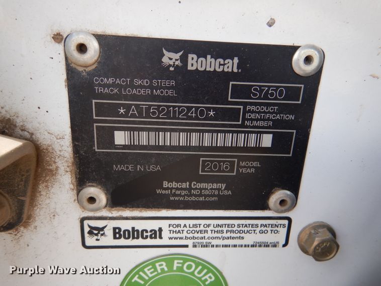 image for item DL8946 2016 Bobcat S750  skid steer loader