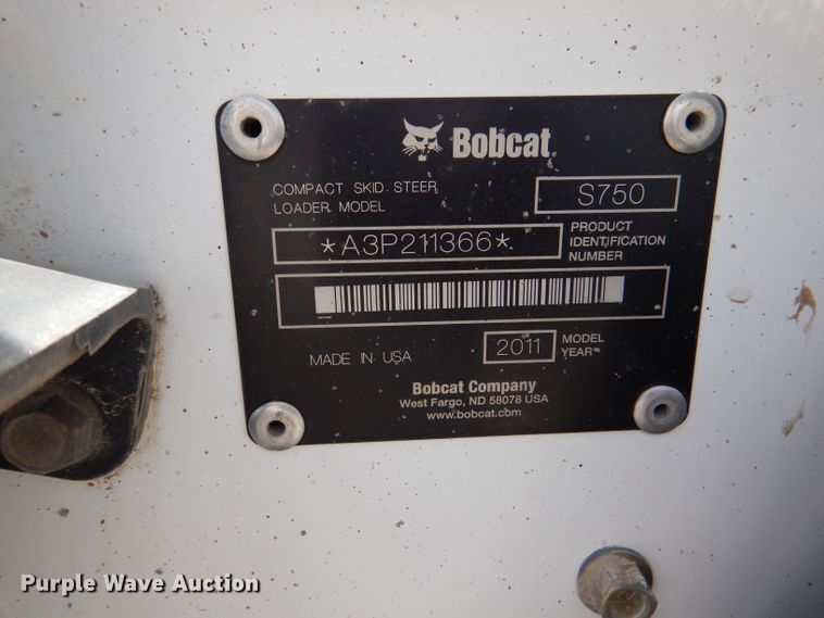 image for item DL8948 2011 Bobcat S750  skid steer loader