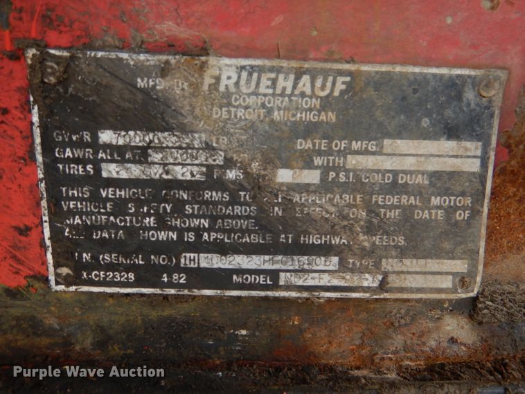 image for item DL8957 1987 Freuhauf ND2-F2-22-7  end dump trailer