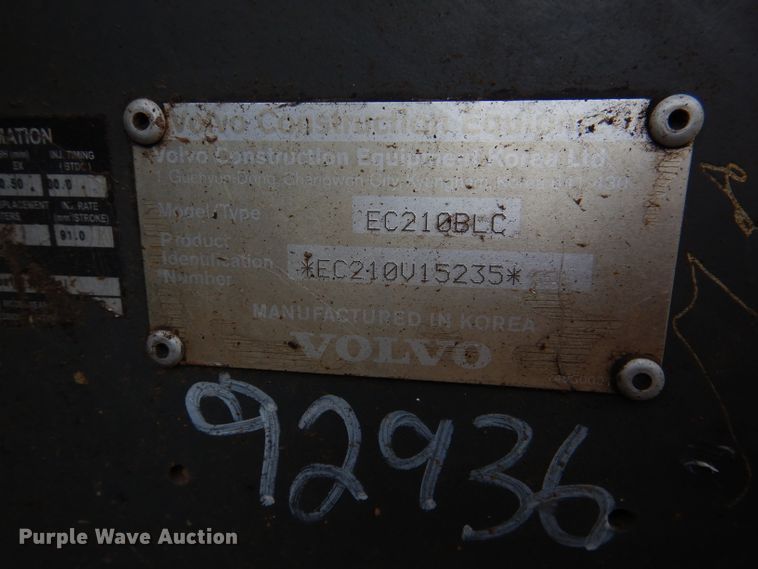 image for item DL8959 2005 Volvo EC210BLC  excavator