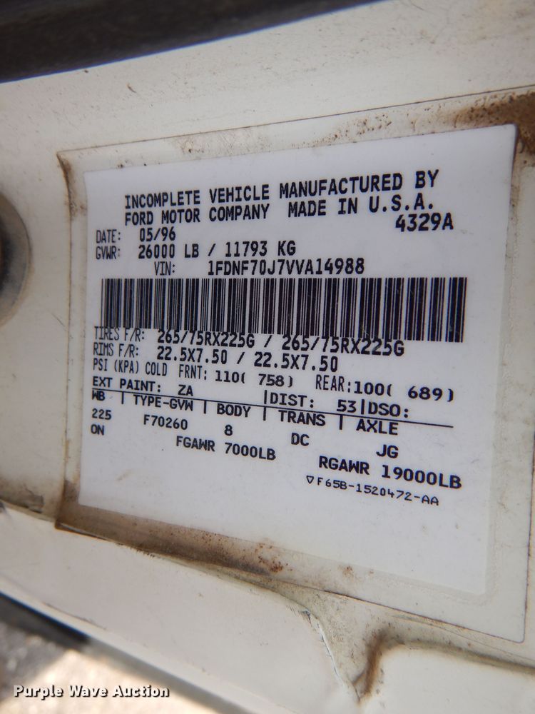 image for item DM0007 1997 Ford F700  dump truck