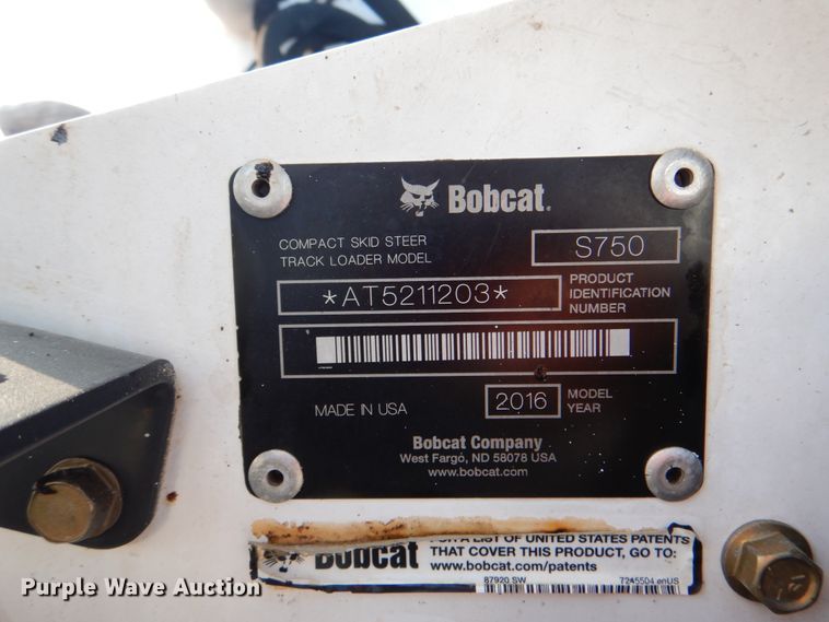 image for item DM3819 2016 Bobcat S750  skid steer