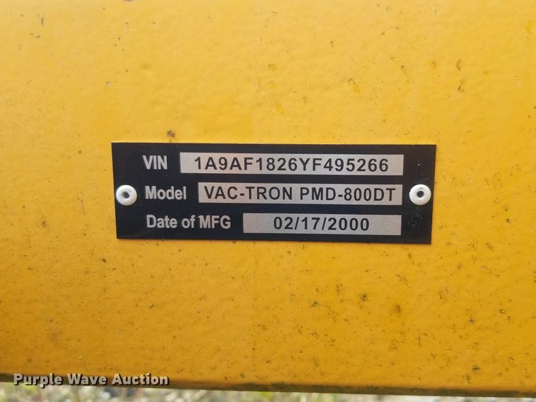 image for item FP9280 2000 Vac-Tron PMD-800DT  vacuum excavator