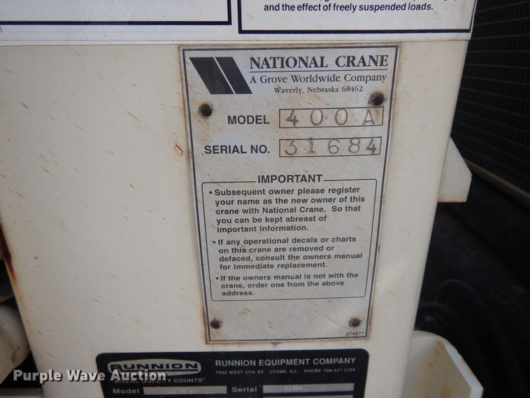 image for item FR9811 2000 Freightliner FL80  crane truck