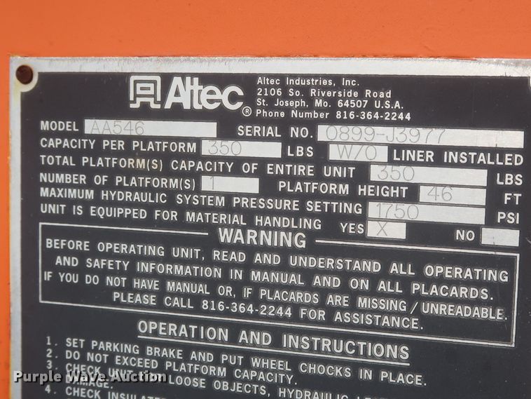 image for item HJ9427 1999 GMC C7500  bucket truck