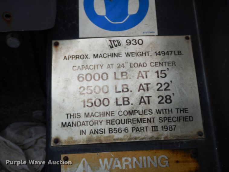 image for item IL9474 2007 JCB 930RTFL  forklift