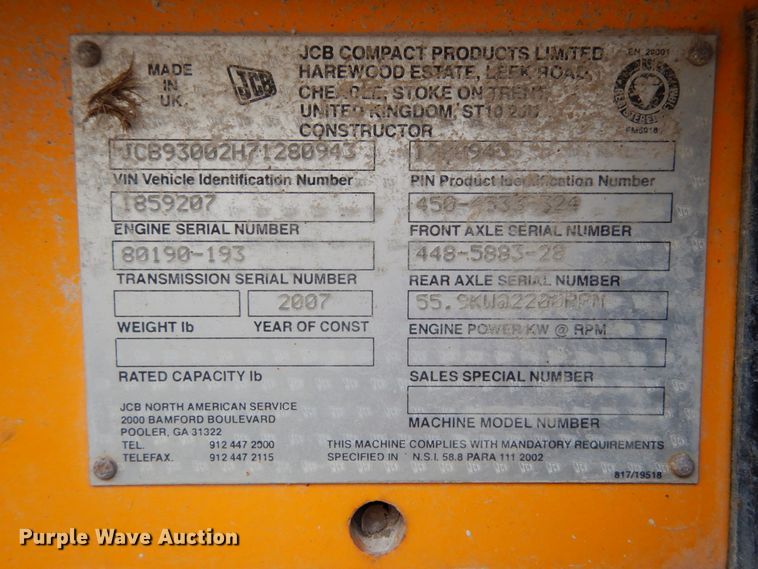 image for item IL9474 2007 JCB 930RTFL  forklift