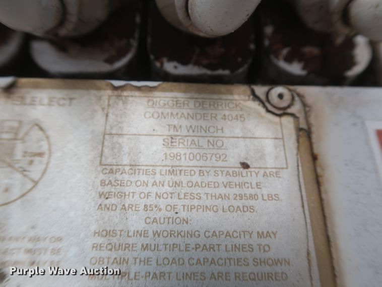 image for item IP9876 1998 Chevrolet C8500  digger derrick truck