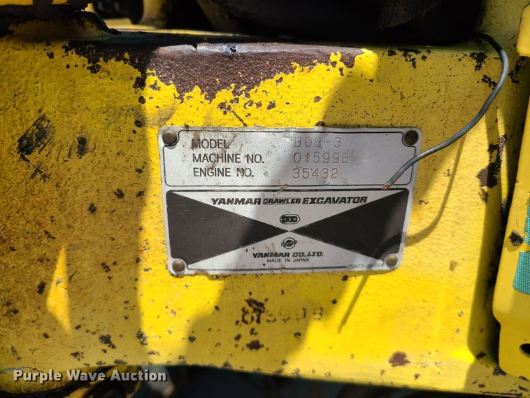 image for item IQ9196 Yanmar BO8-3  mini excavator