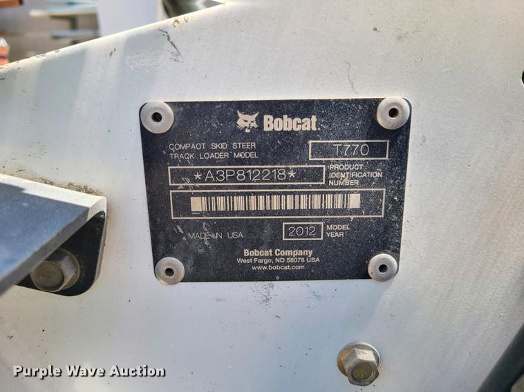 image for item IQ9198 2012 Bobcat T770  tracked skid steer loader