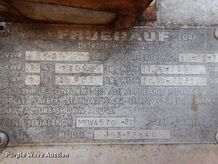 image for item IQ9520 1975 Fruehauf JG3-F2-40  walking floor trailer