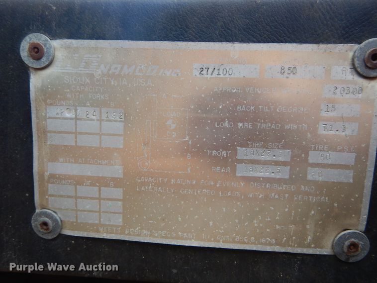 image for item IQ9523 Schaeff RT850  forklift