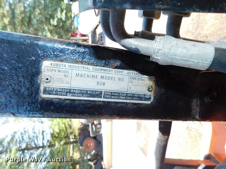 image for item DK8558 Kubota B26  MFWD tractor