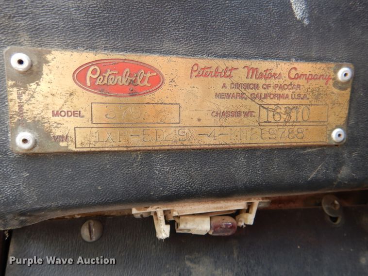 image for item DL8953 1989 Peterbilt 379  semi truck
