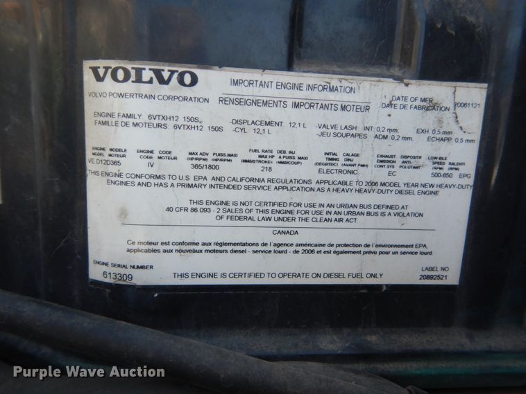 image for item HE9615 2007 Volvo VNM  semi truck