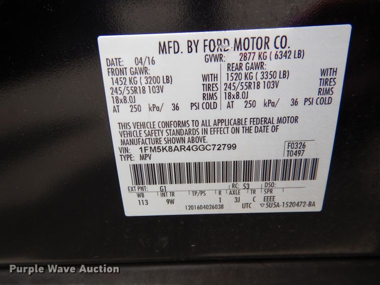 image for item DI6719 2016 Ford Explorer Police Interceptor  SUV