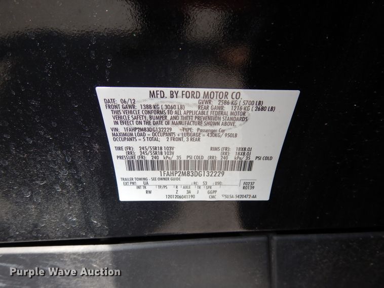 image for item DI6723 2013 Ford Taurus Police Interceptor