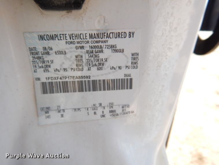 image for item DL8919 2007 Ford F450  dump truck