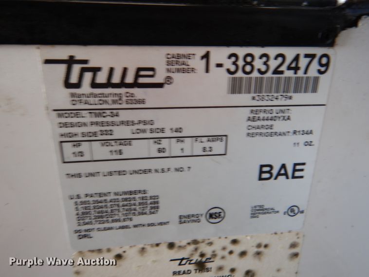 image for item DL8927 True TMC-34 refrigerator
