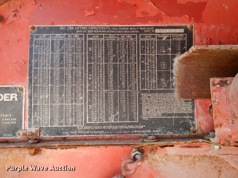 image for item DL8930 1966 Link Belt HC78A  truck crane