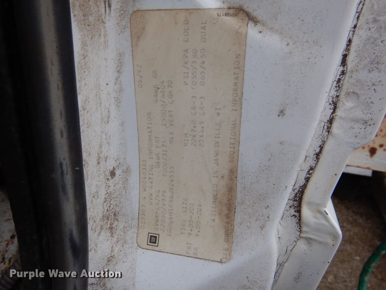 image for item DL8943 1992 GMC Top Kick  dump truck