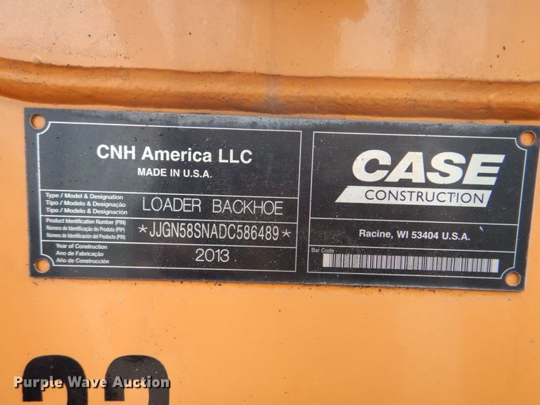 image for item DM3816 2013 Case 580 Super N  backhoe