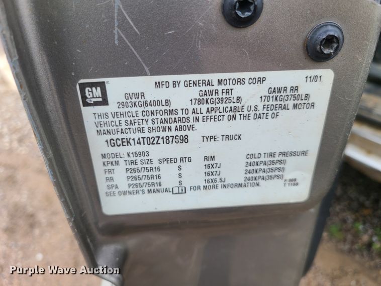 image for item DN5663 2002  Chevrolet Silverado 1500  pickup truck