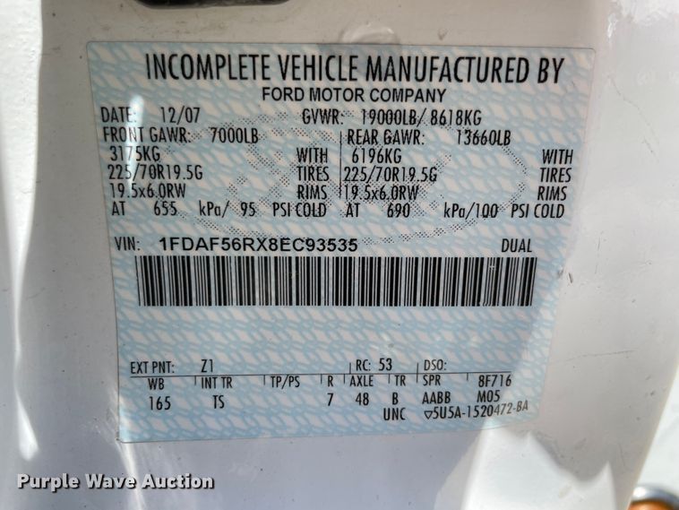 image for item IC9343 2008 Ford F550  bucket truck
