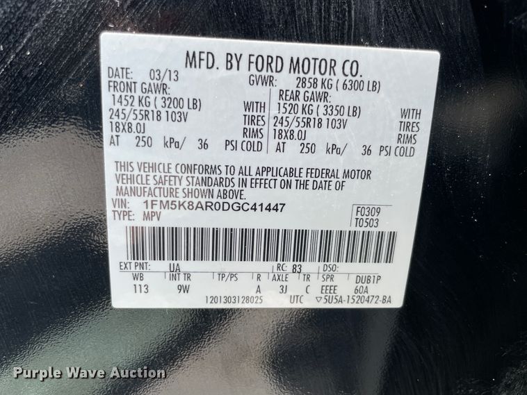 image for item IC9418 2013 Ford Explorer Police  SUV