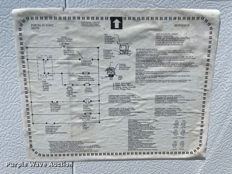 image for item IC9437 Frigidaire Electrolux FFC0923DW2  freezer