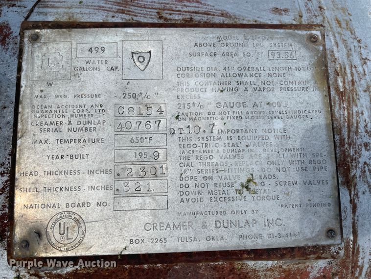 image for item IC9452 1959  propane tank