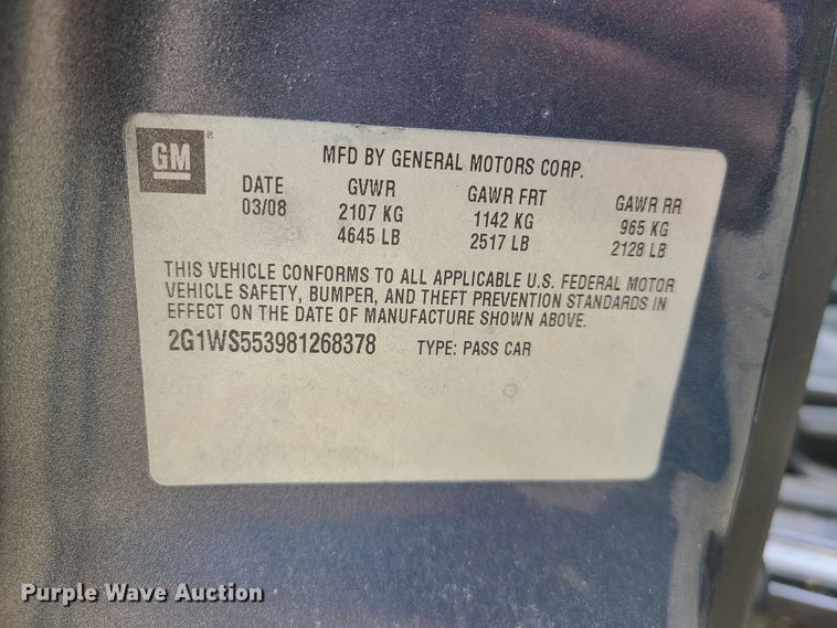 image for item IC9747 2008 Chevrolet Impala Police