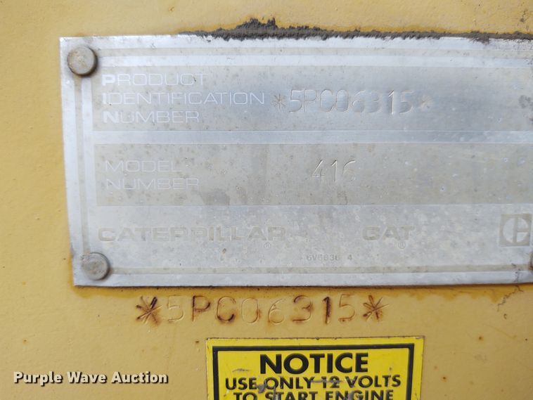 image for item IK9312 1988 Caterpillar 416  backhoe