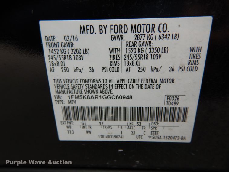 image for item IL9463 2016 Ford Explorer Police  SUV