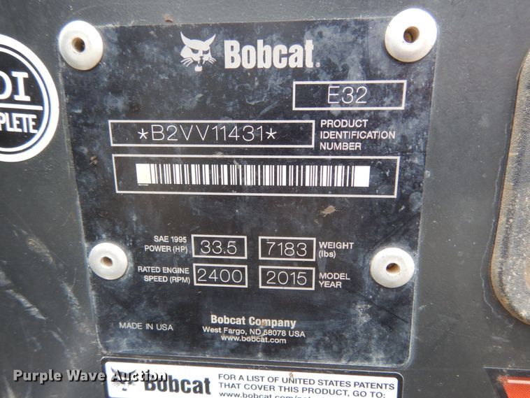 image for item IL9495 2015 Bobcat E32  mini excavator